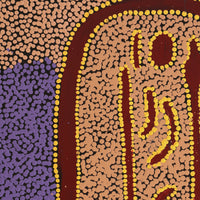 Aboriginal Artwork by Denny Jampijinpa Frank, Wati-jarra Jukurrpa (Two Men Dreaming), 50x40cm