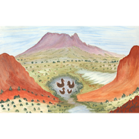 Aboriginal Artwork by Dianne Inkamala, Rutjipma (Mt Sonder), 48x30cm