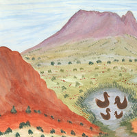 Aboriginal Artwork by Dianne Inkamala, Rutjipma (Mt Sonder), 48x30cm