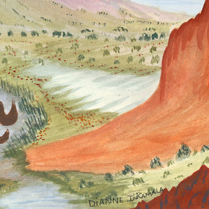 Aboriginal Artwork by Dianne Inkamala, Rutjipma (Mt Sonder), 48x30cm - ART ARK®
