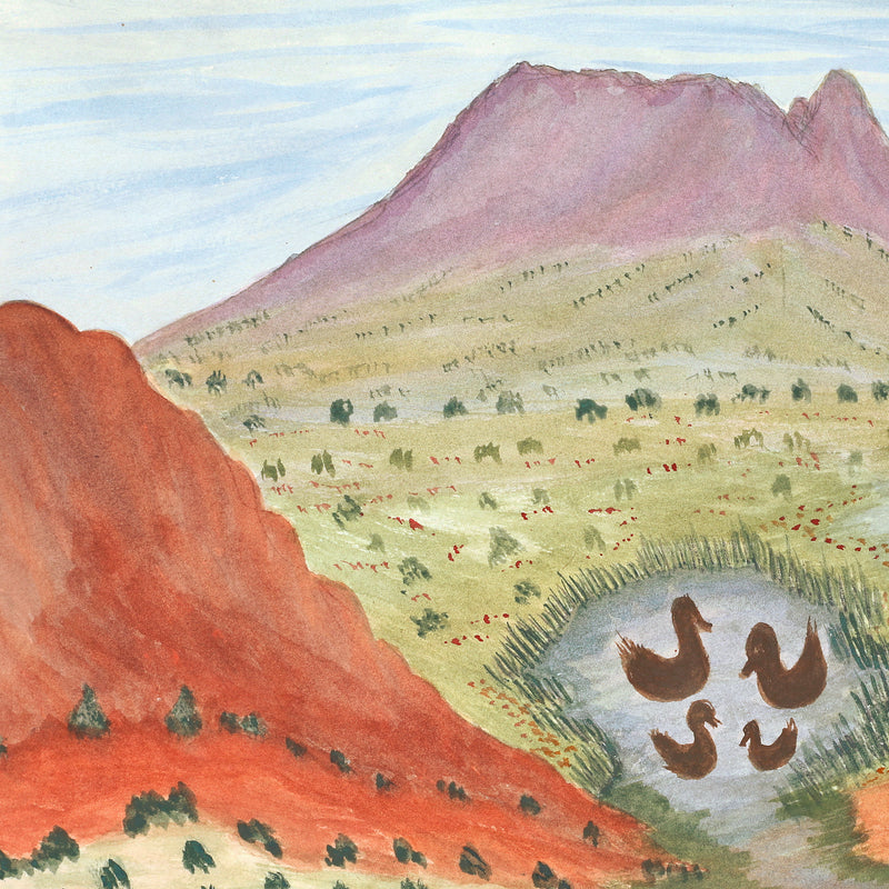 Aboriginal Artwork by Dianne Inkamala, Rutjipma (Mt Sonder), 48x30cm