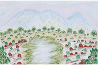 Aboriginal Artwork by Dianne Inkamala, Rutjipma (Mt Sonder), 26x17cm