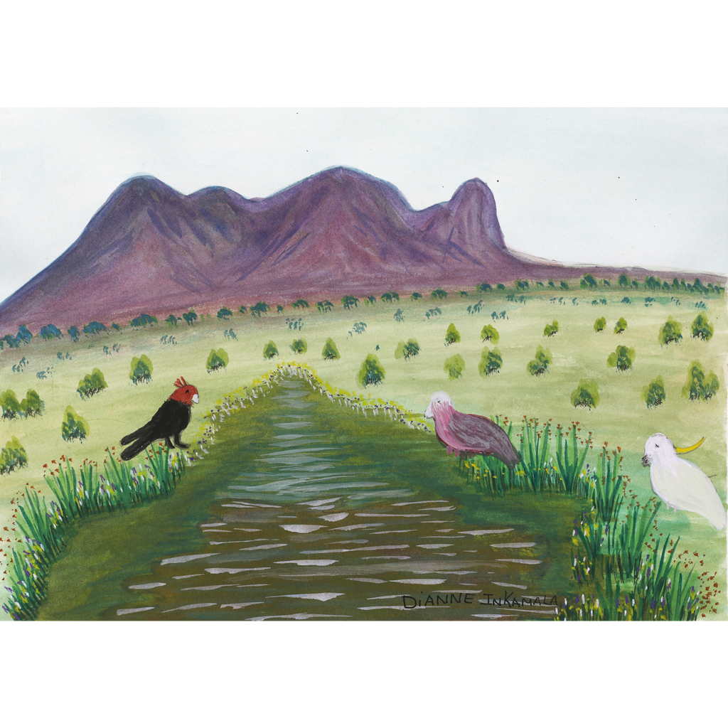 Aboriginal Art by Dianne Inkamala, Rutjipma (Mt Sonder), 34x24cm - ART ARK®