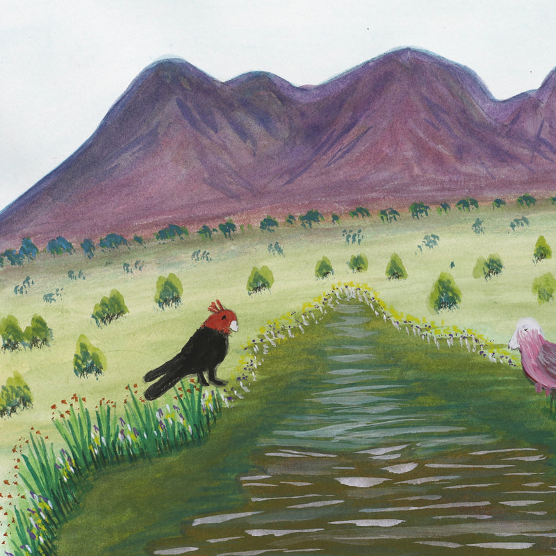 Aboriginal Artwork by Dianne Inkamala, Rutjipma (Mt Sonder), 34x24cm