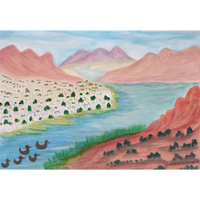 Aboriginal Artwork by Dianne Inkamala, Tjoritja (West MacDonnell Ranges) 39.5x27.5cm