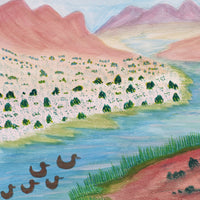 Aboriginal Artwork by Dianne Inkamala, Tjoritja (West MacDonnell Ranges) 39.5x27.5cm