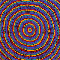 Aboriginal Artwork by Dion Jampijinpa Brown, Yankirri Jukurrpa (Emu Dreaming) - Ngarlikirlangu, 30x30cm