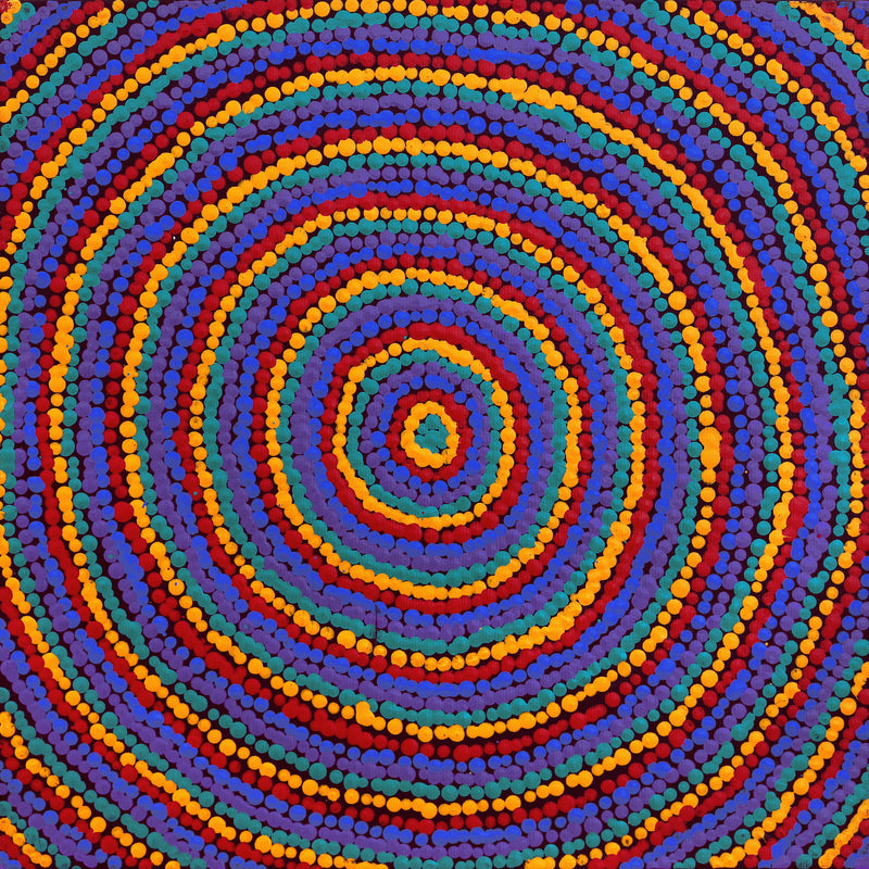 Aboriginal Artwork by Dion Jampijinpa Brown, Yankirri Jukurrpa (Emu Dreaming) - Ngarlikirlangu, 30x30cm