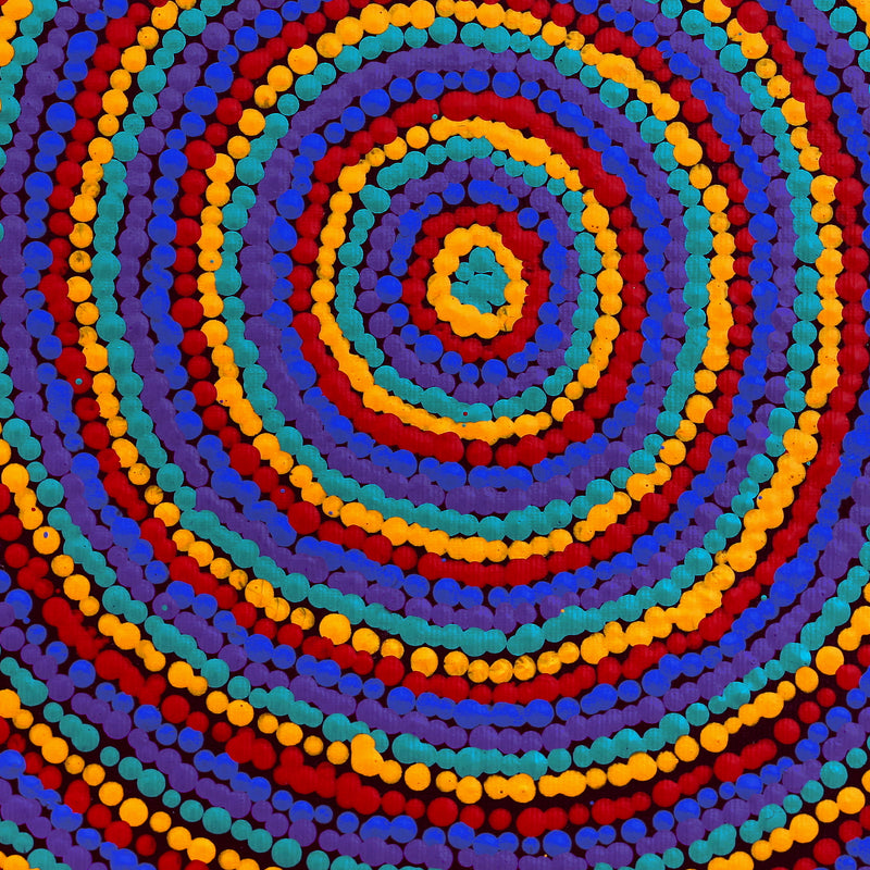 Aboriginal Artwork by Dion Jampijinpa Brown, Yankirri Jukurrpa (Emu Dreaming) - Ngarlikirlangu, 30x30cm