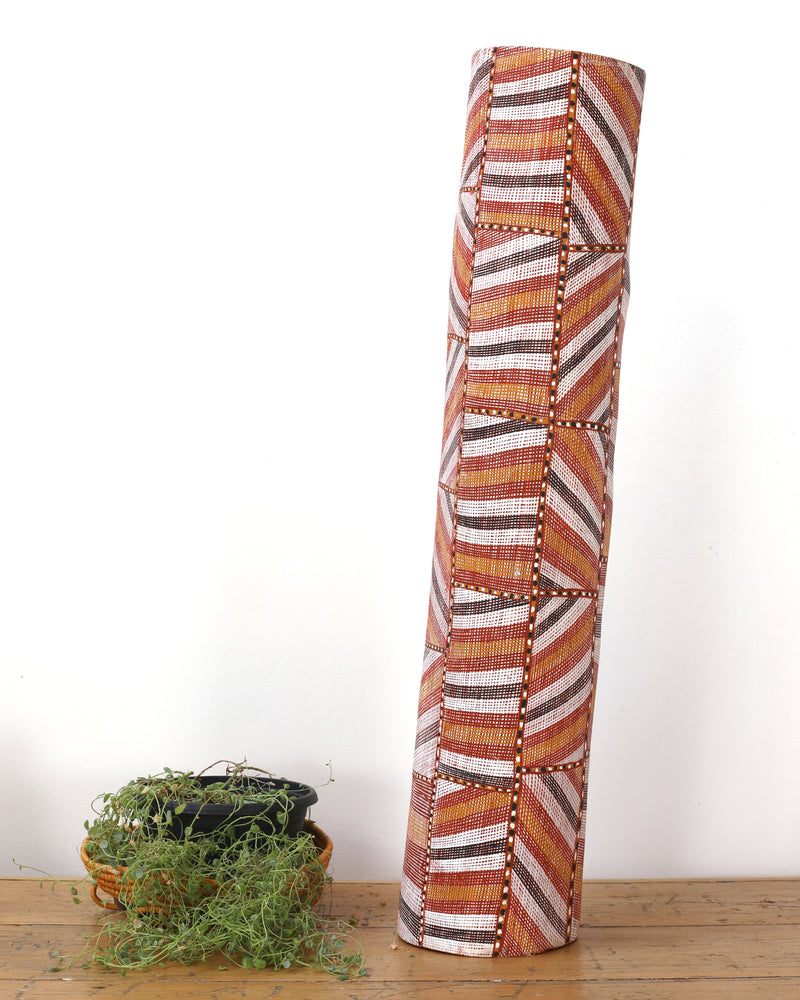 Aboriginal Artwork by Dion Wurrkidj, Lorrkon (Hollow Log), 90cm