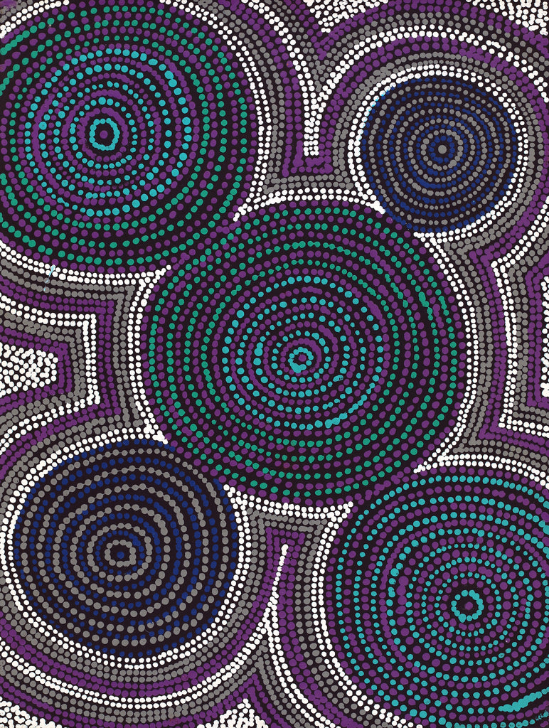 Aboriginal Artwork by Diona Nakamarra Williams, Seven Sisters Dreaming, 61x46cm