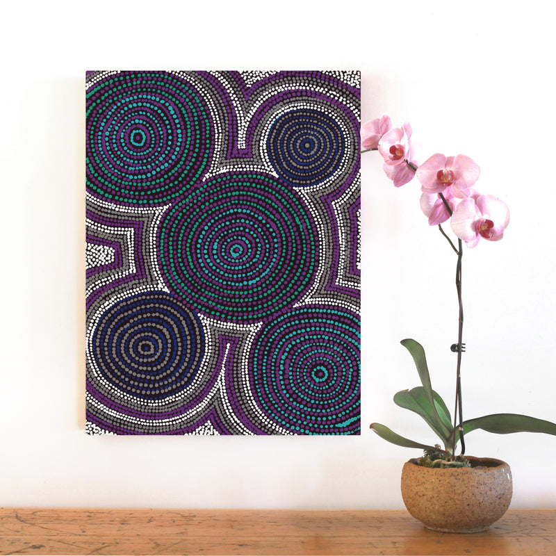Aboriginal Artwork by Diona Nakamarra Williams, Seven Sisters Dreaming, 61x46cm
