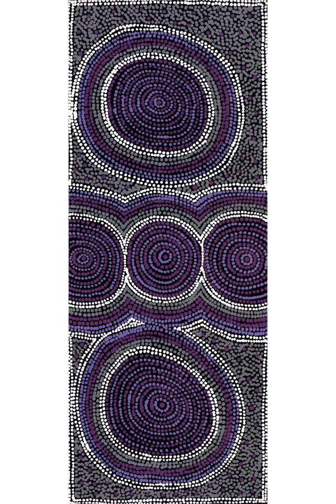 Aboriginal Artwork by Diona Nakamarra Williams, Seven Sisters Dreaming, 76x30cm