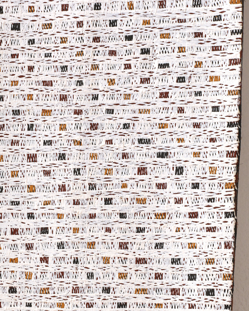 Aboriginal Artwork by Ḏirrpu Marawili Noŋgirrŋa, Djapu Design, 95x36cm Bark
