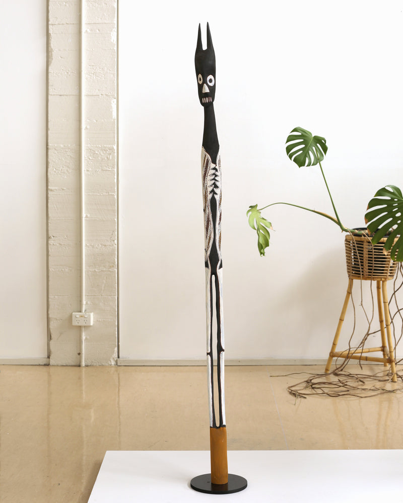 Aboriginal Artwork by Djarrayaŋ Wunuŋmurra, Mokuy Sculpture, 165cm