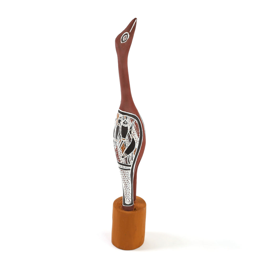 Aboriginal Artwork by Djimbalal Ŋurruwuthun, Wayin (Bird) Sculpture, 52cm