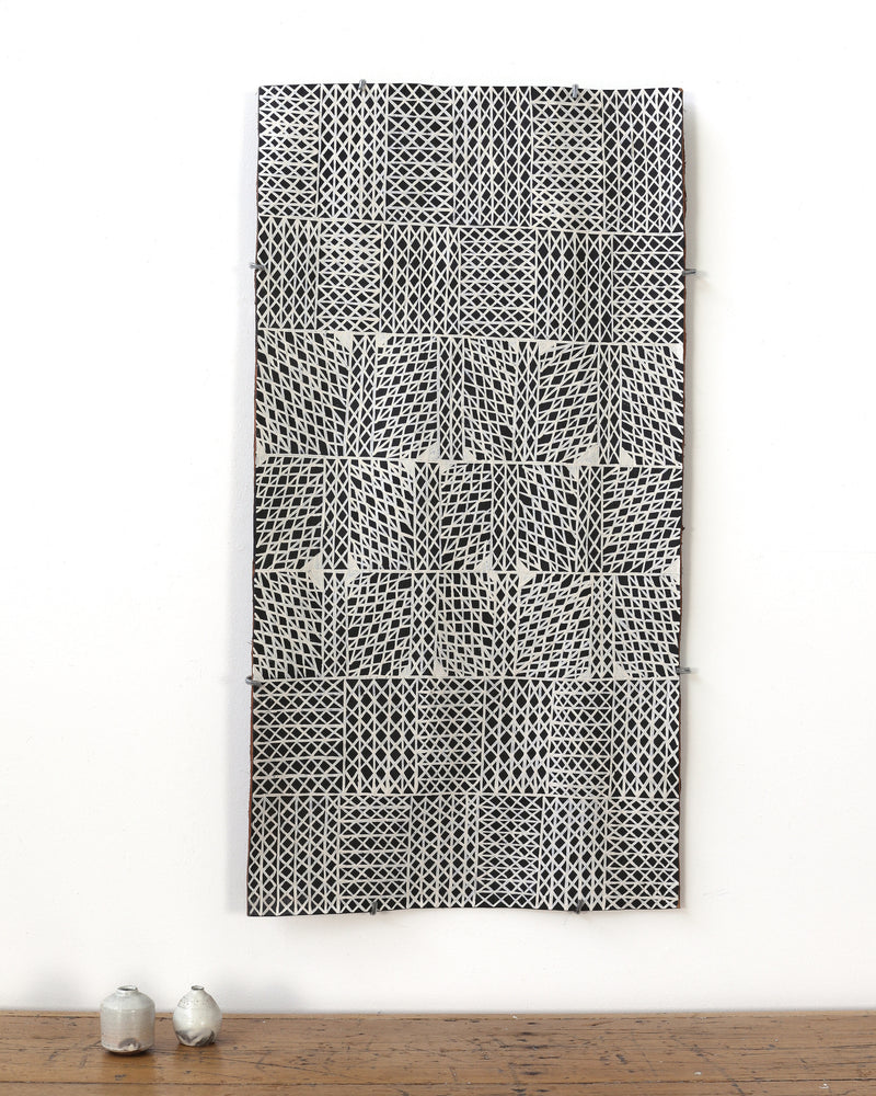 Aboriginal Artwork by Djirrirra Wunuŋmurra Yukuwa, Buyku, 89x46cm Bark