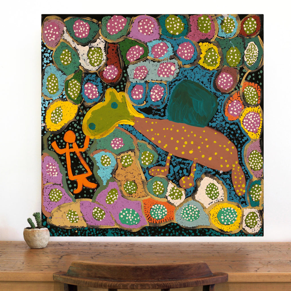 Aboriginal Artwork by Doreen Chapman, Untitled, 76x76cm