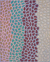 Aboriginal Artwork by Doreen Nampijinpa Tilmouth, Bush Tucker, 76x61cm