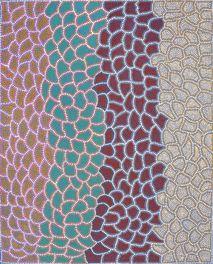 Aboriginal Artwork by Doreen Nampijinpa Tilmouth, Bush Tucker, 76x61cm - ART ARK®