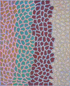 Aboriginal Artwork by Doreen Nampijinpa Tilmouth, Bush Tucker, 76x61cm - ART ARK®