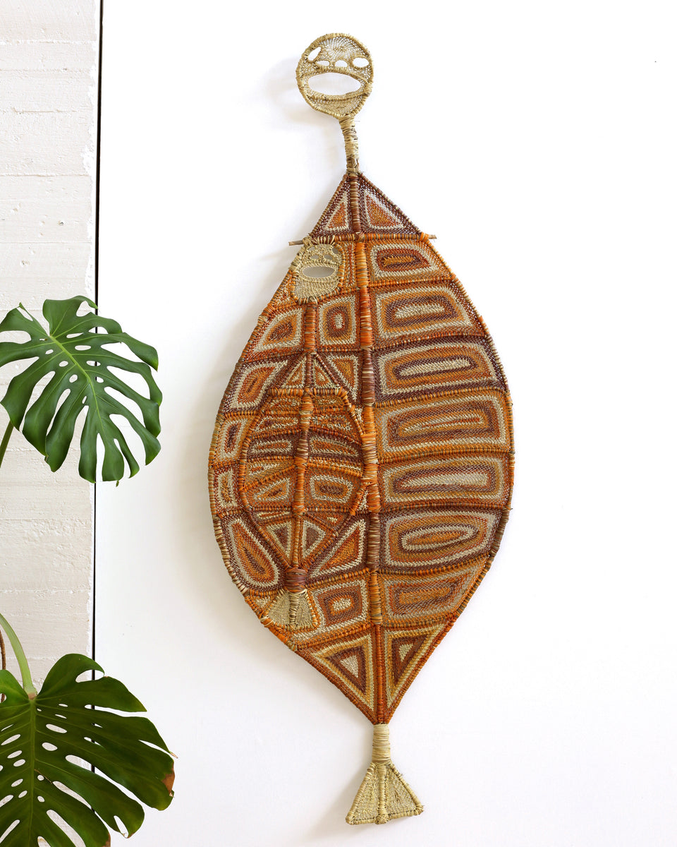 Aboriginal Artwork by Dorothy Bunibuni, Yawkyawk - fish-women spirit, 175x69cm