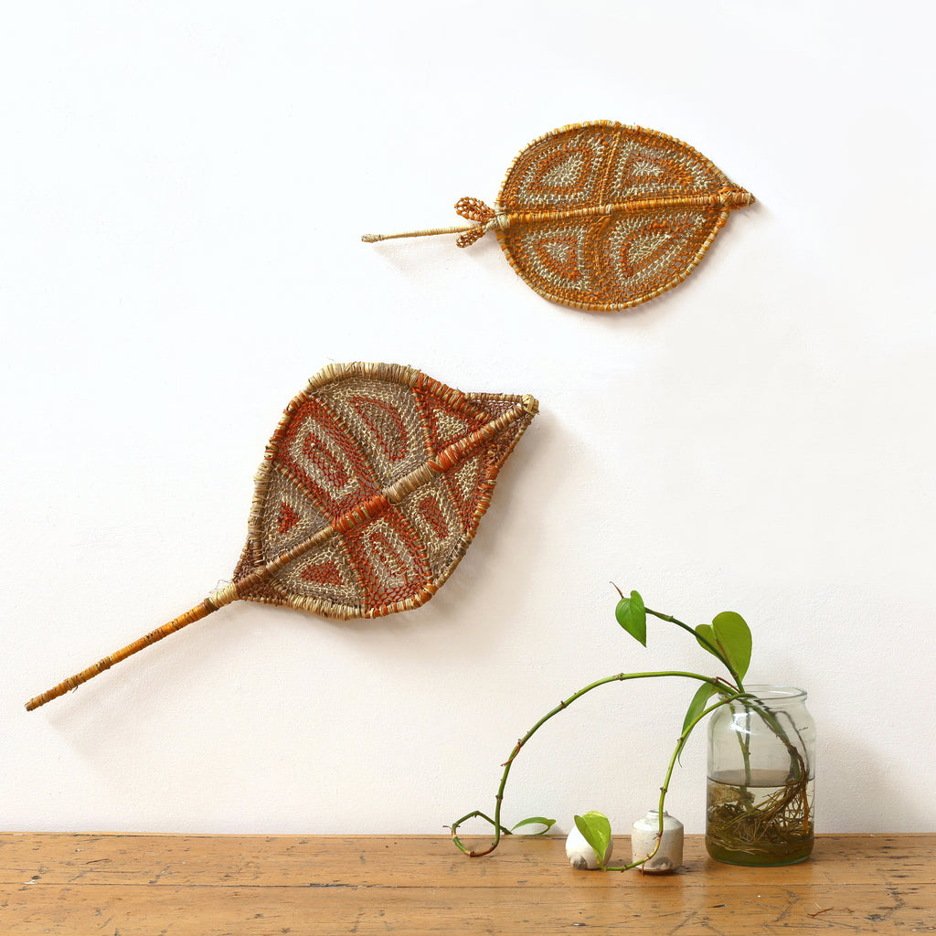 Aboriginal Artwork by Bronwyn Kelly and Dorothy Bunibuni, Nawarlah - Brown River Stingray, Pair
