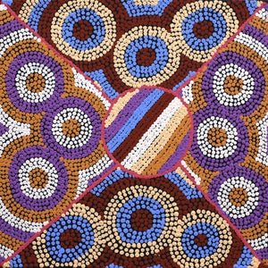 Aboriginal Art by Dorothy Napurrurla Dickson, Ngurlu Jukurrpa (Native Seed Dreaming), 30x30cm - ART ARK®