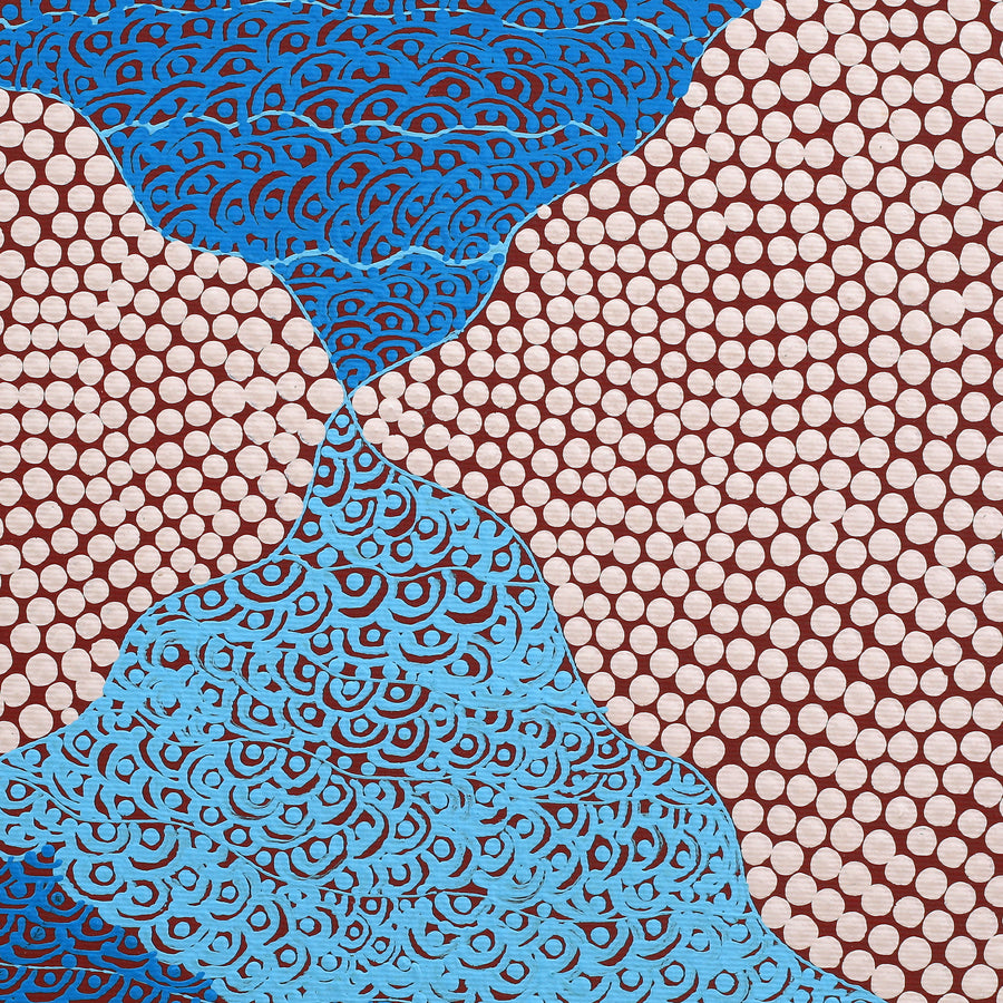 Aboriginal Artwork by Drusilla Nangala Spencer, Watiya-warnu Jukurrpa (Seed Dreaming), 30x30cm