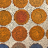 Aboriginal Artwork by Drusilla Nangala Spencer, Watiya-warnu Jukurrpa (Seed Dreaming), 76x76cm