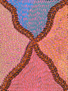 Aboriginal Artwork by Drusilla Nangala Spencer, Watiya-warnu Jukurrpa (Seed Dreaming), 61x46cm - ART ARK®