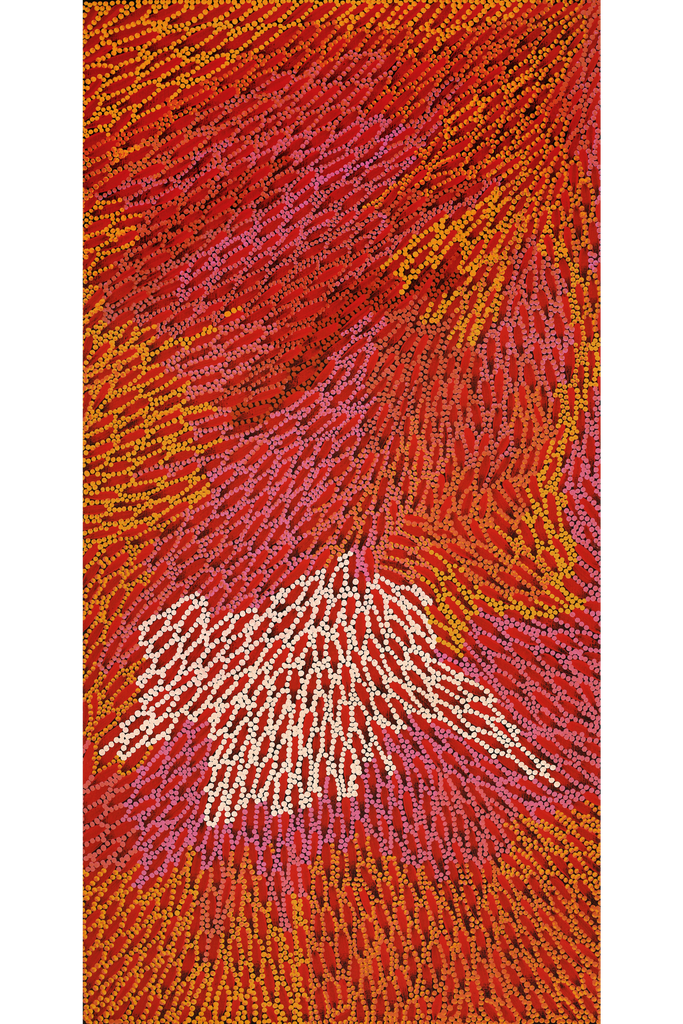 Aboriginal Artwork by Drusilla Nangala Spencer, Watiya-warnu Jukurrpa (Seed Dreaming), 91x46cm