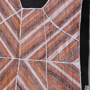 Aboriginal Art by Eileena Lamanga, Wak Wak, 104x43cm Bark Painting - ART ARK®