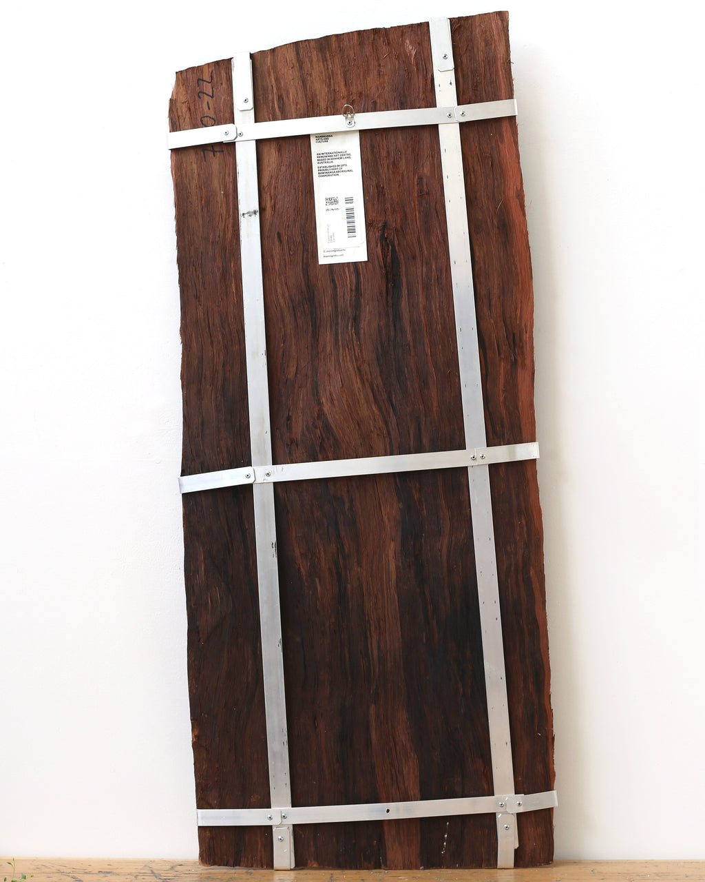Aboriginal Artwork by Eileena Lamanga, Wak Wak, 104x43cm Bark Painting