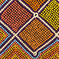 Aboriginal Art by Elizabeth Napanangka Dixon, Ngalyipi Jukurrpa (Snakevine Dreaming) - Mina Mina, 30x30cm - ART ARK®