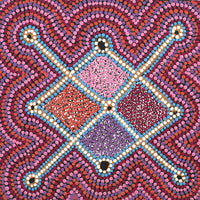 Aboriginal Artwork by Elizabeth Napanangka Dixon, Ngalyipi Jukurrpa (Snakevine Dreaming) - Mina Mina, 30x30cm