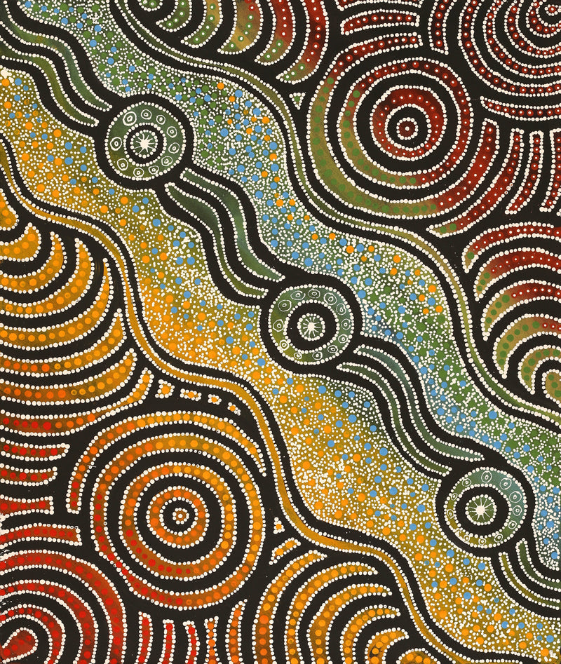 Aboriginal Artwork by Elsie Taylor, Walka, 91x76cm