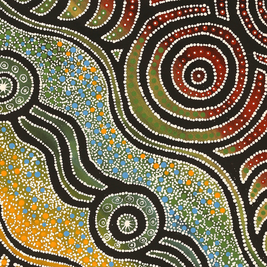Aboriginal Artwork by Elsie Taylor, Walka, 91x76cm