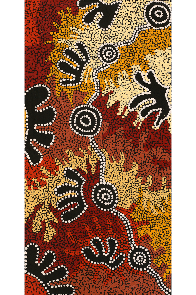 Aboriginal Artwork by Elsie Taylor, Walka, 61x30cm