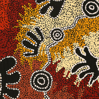 Aboriginal Artwork by Elsie Taylor, Walka, 61x30cm