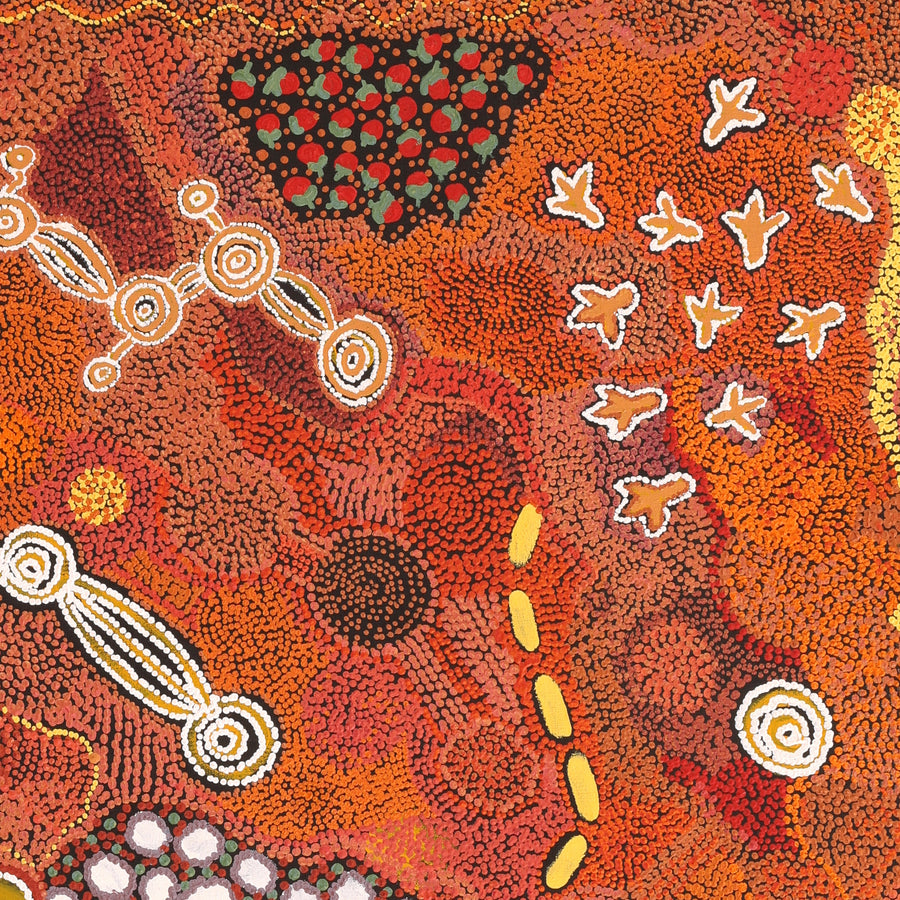 Aboriginal Artwork by Emma Nangari Roepke, 91x91cm