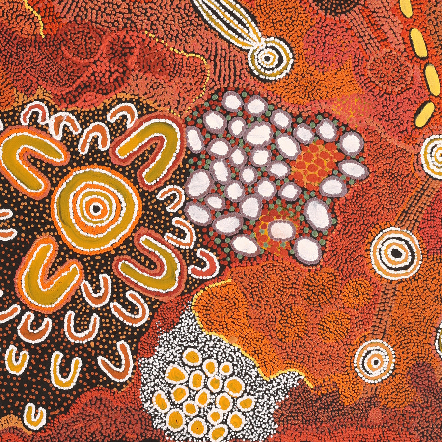 Aboriginal Artwork by Emma Nangari Roepke, 91x91cm