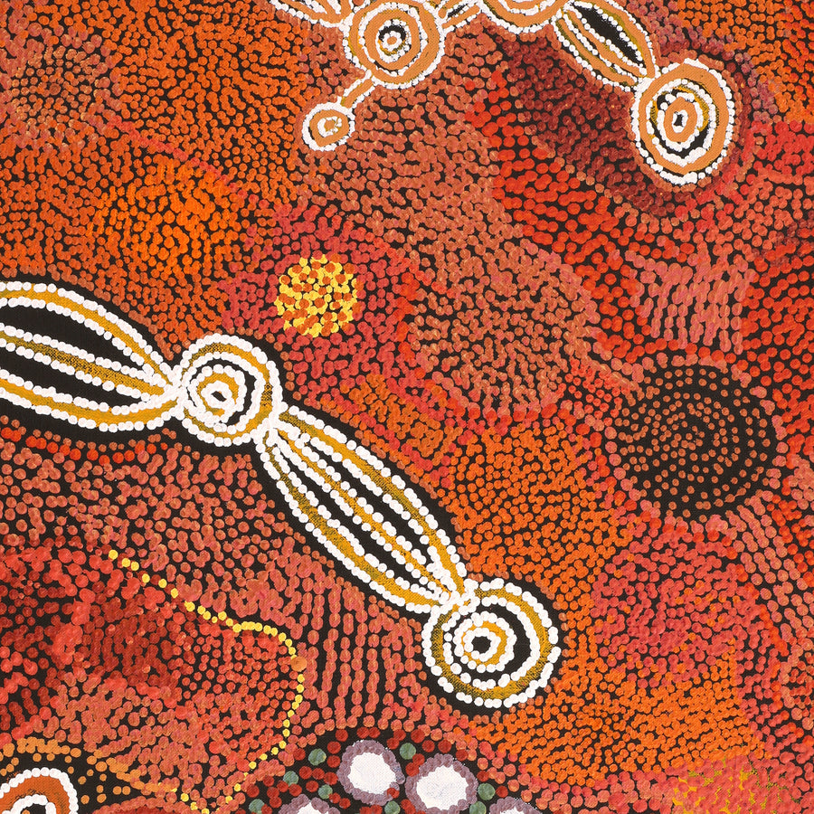 Aboriginal Artwork by Emma Nangari Roepke, 91x91cm