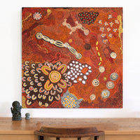 Aboriginal Artwork by Emma Nangari Roepke, 91x91cm