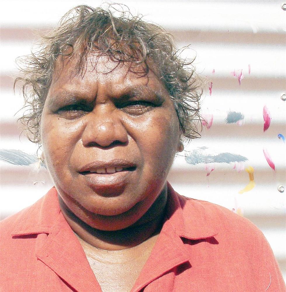 Aboriginal Artwork by Enid Nangala Gallagher, Ngapa Jukurrpa (Water Dreaming) - Mikanji, 30x30cm