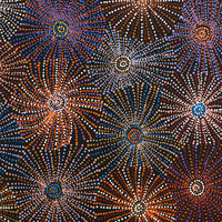 Aboriginal Art by Evelyn Nangala Robertson, Ngapa Jukurrpa - Puyurru, 107x76cm - ART ARK®