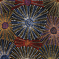Aboriginal Artwork by Evelyn Nangala Robertson, Ngapa Jukurrpa - Puyurru, 91x46cm