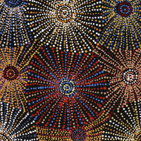 Aboriginal Artwork by Evelyn Nangala Robertson, Ngapa Jukurrpa - Puyurru, 91x46cm