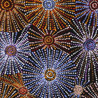 Aboriginal Artwork by Evelyn Nangala Robertson, Ngapa Jukurrpa - Puyurru, 91x46cm