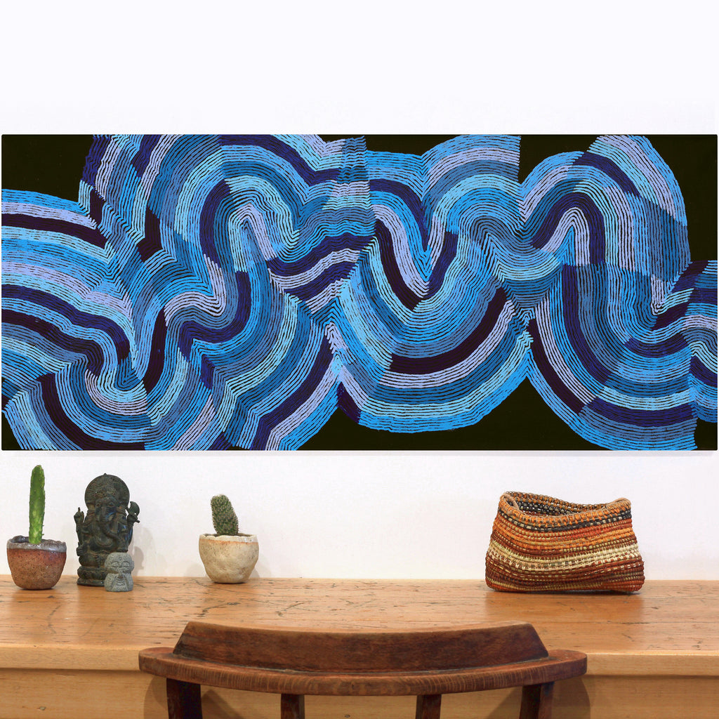 Flora Nakamarra Brown, Mina Mina Jukurrpa, 107x46cm